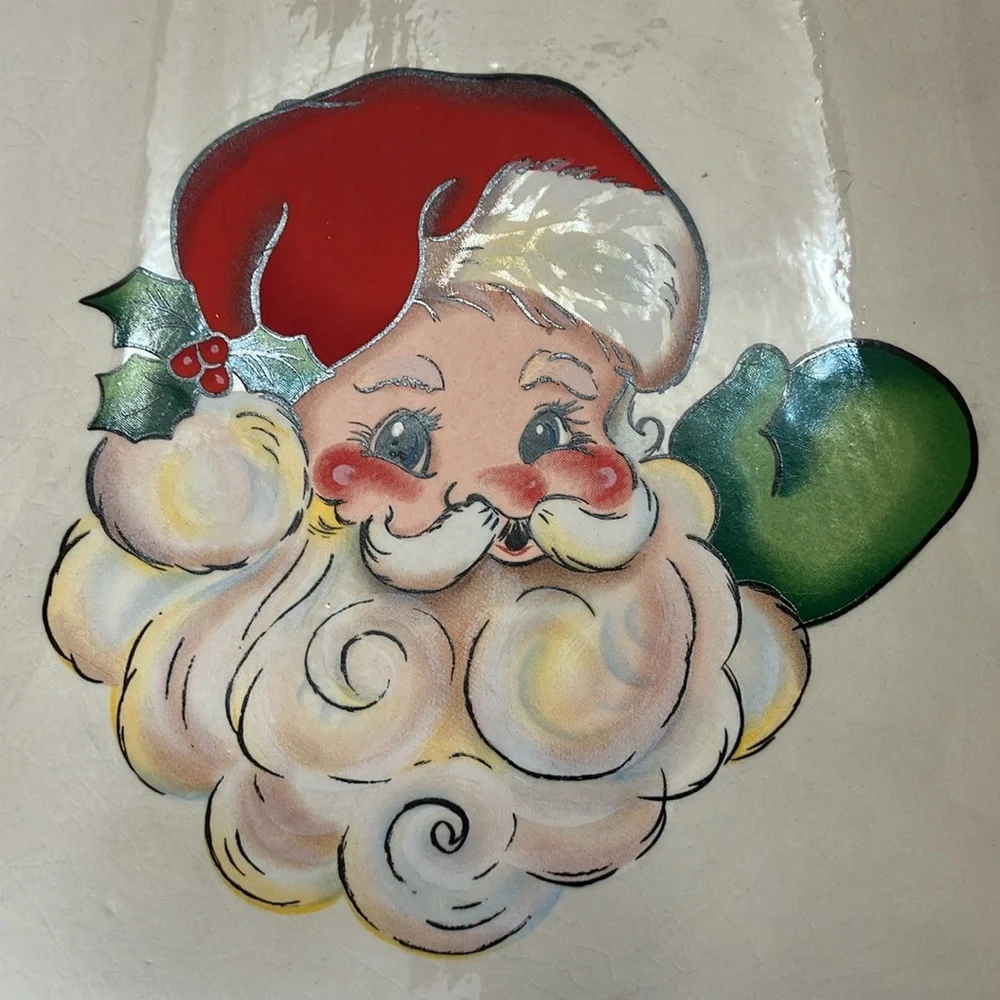 Vintage‎ bell shaped Santa Face Christmas plate in pristine condition  Ceramic